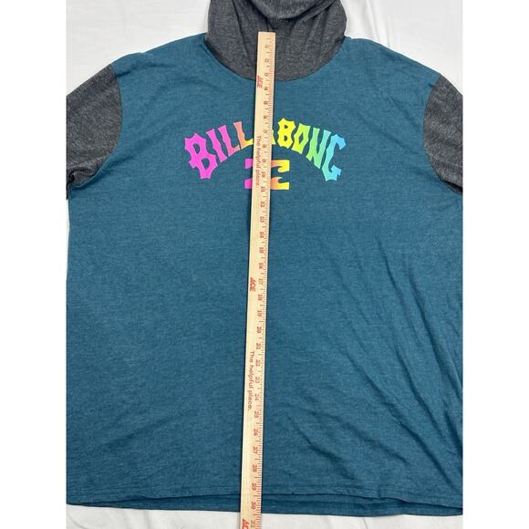 Billabong Men's Arch Fill Pullover Hoodie T-Shirt Teal Grey Surf Beach Mens XXL - Picture 4 of 5